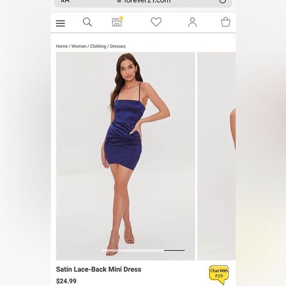 Satin Lace-Back Mini Dress in orange size M - Picture 6 of 7